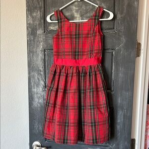 Chaps Red and Black Plaid Holiday Kids Dress